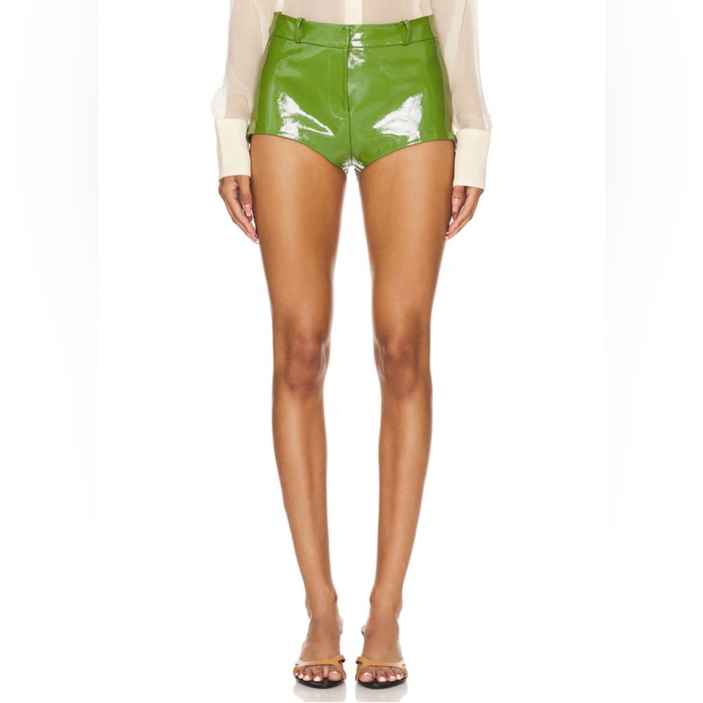 LAMARQUE x REVOLVE Annaise Hot Short in Patent Green NWT Medium